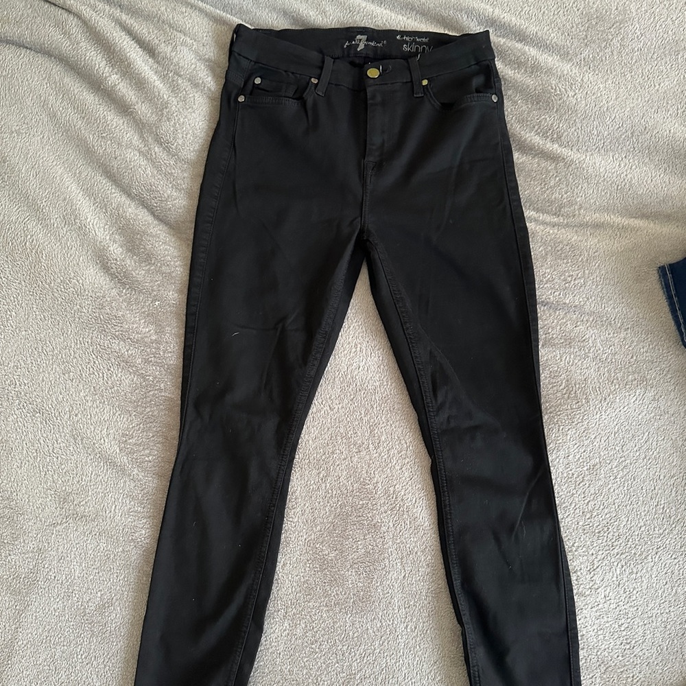NEW* 7 JEANS SEVEN JEANS high waist skinny BLK JEAN SZ 27